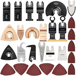 HEMUNC 118PC Oscillating Tool Blades, Oscillating Multitool Saw Blades Accessories Kit