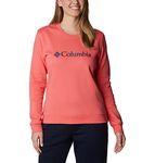 Columbia Women's Trek Graphic Crew, Blush Pink/Columbia Gem, Large