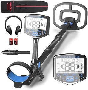 PANCKY High Accuracy Metal Detector for Adults – Collapsible, Lightweight & IP68 Waterproof Search Coil with 10.55” Large Coil, 5 Modes & Backlit LCD, Gold & Relic Detector Kit (Carbon Black, 10.55")