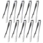 Redamancy 10 Pcs Ice Tongs, Sweet Tongs, Mini Tongs, Small Tongs, Sugar Tongs, Sweet Tongs for Pick Mix, Serving Tongs, for Food, Sweets, Bread, Cake, Ice