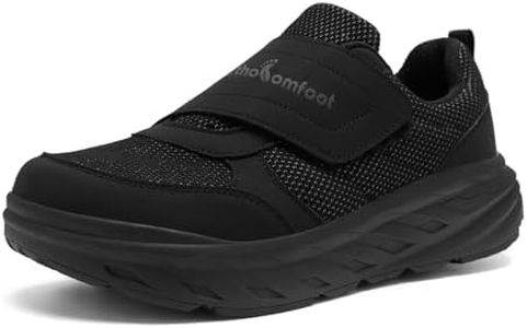 Men's Orthopedic Diabetic Wide Toe Box Walking Shoes: Stylish Arch Support Orthotic Design for Plantar Fasciitis, Heel and Foot Pain Relief, Breathable Sneakers Black Size 11