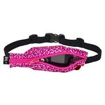 SPIbelt Kids Pocket Belt, Expandable Pocket, Adjustable Waist, No Logo, No Bounce, Vail/Pink Cheetah with Hot Pink Zipper, Small