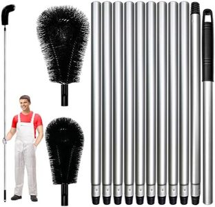 Gutter Cleaning Tools 14 ft Adjustable Gutter Cleaning Brush from The Ground Multi-Functional Extended Handle Brush Gutter Cleaner, Easily Clear roof Leaves and Debris.(with 11 Tubes & 2 Brushes)