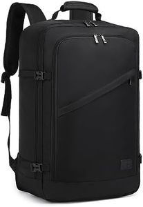 Kono Mochila Cabina 55x35x20cm Bolsa de Viaje Grande Bandolera Portátil 38L (Negro)