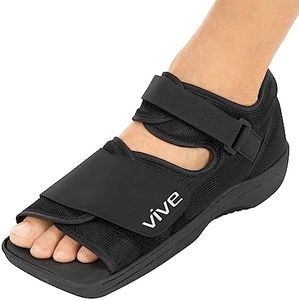 Vive Post Op Shoe - Lightweight Medical Walking Boot with Adjustable Strap - Orthopedic Recovery Cast Shoe for Post Surgery, Fractured Foot, Injured Toes, Stress Fracture, Sprains - Left or Right Foot