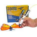 NFIL3D Pen for Kids & Adults|3D Pen Starter Kit – Includes 3Pcs Filament 5Meter Each,1Pcs Cable, 1Pcs Stand,1Pcs Stencils & 1Pcs Pen - for Kids & Gift Set for Birthday (White)