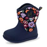 JAN & JUL Toddler Girls Fleece Lined Waterproof Snow Boots (Winter Flowers, Size 7 Toddlers)