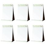 KAV Tabletop Self Stick Flipchart Paper Pad with Plain Perforated 20 Sheets for Office, Presentation, Restaurant, School Home, and Kitchen Notes - 70 gr/m² Paper, 58.5 x 50cm (Pack of 6)