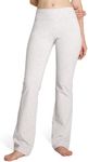 Houmous S-XXXL 29''31''33''35'' Inseam Women's Cotton Bootcut Pants Inner Pocket(Petite-29 Inseam-Light Heather Grey, XX-Large)