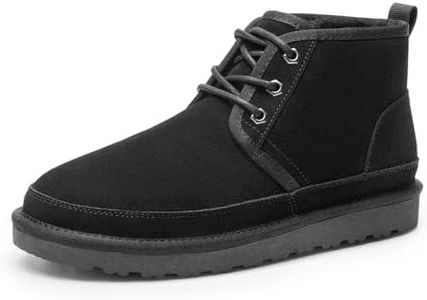 Bruno Marc Men's Winter Snow Boots FuzzyGo Cozy Suede Leather Cold Weather Warm Outdoor Casual Ankle Boots,Size 8,Black,SBSB2402M