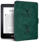 Robustrion Ultra Slim Flip Case Cover for Amazon Kindle Paperwhite 10th Generation - Deer Dark Green