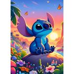 DPHERO DIY Cartoon Diamond Painting Kits for Adults,5D Stitch Diamond Art Kits for Beginners,Round Full Drill Sunset Diamond Painting Art,DIY Painting by Numbers Diamond Art Painting 12x16 inch