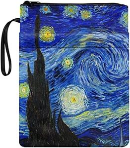 Poceacles Van Gogh - Funda para libros con patrón de noche estrellada para amantes de los libros, tapa dura, tapa blanda, con cremallera, protector para mujeres y hombres