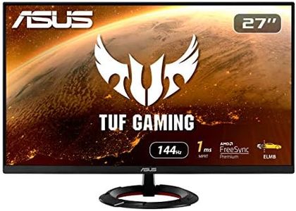 ASUS TUF Gaming 27” 1080P Monitor (VG279Q1R) - Full HD, IPS, 144Hz, 1ms, Extreme Low Motion Blur, Speaker, FreeSync™ Premium, Shadow Boost, VESA Mountable, DisplayPort, HDMI, Tilt Adjustable
