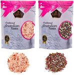 Cerez Pazari Rainbow Peppercorn Blend 12 oz and Himalayan Pink Salt (Coarse Grain) 2 lbs, Whole Black, Pink, Green, White Color Pepper For Grinders Refills