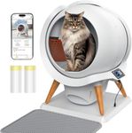 Honeyguaridan Automatic Cat Litter Box,IPX5 Waterproof Self Cleaning Litter Boxes,Smart App-Controlled with 4 Cleaning Modes, Odor-Free,Safety Protection Includes Trash Bags,for Multiple Cats