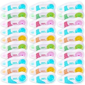Gudotra 30 Pcs Ruban Correcteur Blanc 5m x 5mm Blanco Souris pour Fournitures Scolaires École Bureau