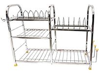 SUPRAS Heavy Stainless Steel Cute Kitchen Wall Mount Bartan Utensil Rack Stand Organizer Dish Rack (18x24 Inches) – 3.8 kgs