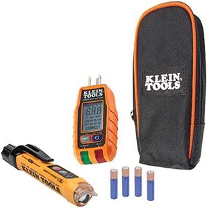 Klein Tools RT250KIT Non-Contact Voltage Tester and GFCI Receptacle Tester with LCD and Flashlight, Voltage Electrical Test Kit