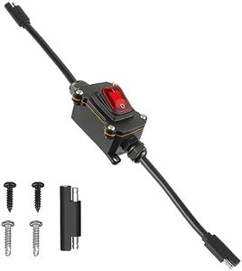 KarlKers Inline 12V Power Switch IP67 Waterproof, 14AWG SAE to SAE Cable with ON/Off Switch Quick Connect/Disconnect Snap, SAE Converter Cable for Solar Panel, Motorcycle, RV, Camp Trailer