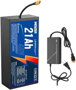 MFAOSHI 48V 21Ah LiFePO4 Battery – Auto Cells, Alloy Armor,Spray-Coated Alloy Shell, 3A Fast Charger, 30A BMS, XT60 – for 250W-1500W Kids' Cars, Hoverboards, Trikes & DIY
