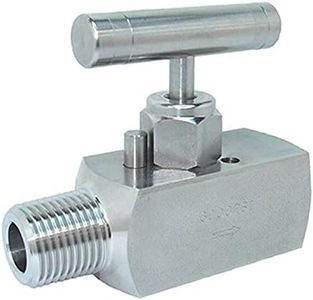 PIC Gauges NV-CS-1/2-HS-180-FXF Carbon Steel Straight Needle Valve w/ Hydraulic Service Seat, 1/2" Female NPT x 1/2" Female NPT, 10000 psi Pressure