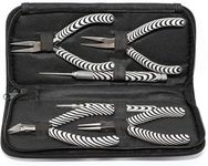 The Beadsmith 6-Piece Zebra Tool Kit, Jewelry Making Set with Pliers and Tweezers