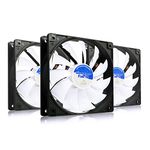 AABCOOLING Silent Force Fan 12-Efficient 120mm Fan with 4 Anti-vibration Pads, Computer Fan, Intake Fan, 12V, 120mm Case Fan, Quiet Fan - Value Pack 3 Pieces, 12.9 dB(A), 57 CFM, 1100 RPM