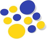 Yellow/Blue Vinyl Wall Stickers - 2 & 4 inch Circles (60 Decals)