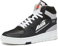 Avia 821 High Top Sneakers for Men, Indoor or Outdoor Mens Basketball Shoes, Size 7 to 16 Retro High Top Shoes Men or Women, Black/White Trim, 10 Women/8.5 Men