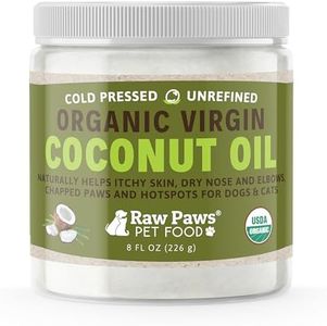 Raw Paws Virgin Organic Coconut Oil for Dogs & Cats, 8-oz - Treatment for Itchy Skin, Dry Nose, Paws - Hot Spot Lotion for Dogs - Natural Hairball Remedy for Dogs
