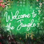 Welcome to the Jungle LED Neon Signs Green Neon Lights for Wall Decor USB Light Up Sign For Garden Home Porch Store Christmas Living Room Bar Decoration(16.5 * 11Inch)