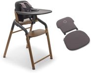 Bugaboo Giraffe High Chair Warm Wood/Grey with Baby Pillow Set Storm Grey