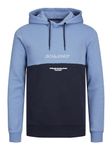 JACK & JONES Men's Jjeryder Blocking Sweat Hood Sn Sweatshirt, Pacific Coast, XS