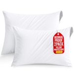 Utopia Bedding Waterproof Pillow Protectors Zippered Standard Size (2 Pack, White), Zippered Pillowcases, Bed Bug Proof Pillow Encasement Covers 20 x 26 Inches