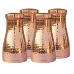 Copperika Pure Bedroom Jar Copper Water Bottle (1 Litre - 1000ml - Pack of 4) Original With Ayurvedic & Other Health Benefits | BPA Free | Heavy Quality Build | For Home, Office, Kids & Travel