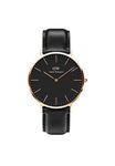 Daniel Wellington Leather Classic Analog Black Dial Men Watch-Dw00100127, Black Band