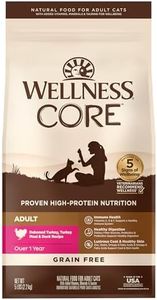 WELLNESS CORE Natural Grain Free Dry Cat Food, Turkey, Turkey Meal & Duck Recipe, 5-Pound Bag