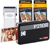 KODAK Mini 2 Retro 4PASS Portable Photo Printer (2.1x3.4 inches) Initial 8 Sheets + 60 Sheets Bundle, Black