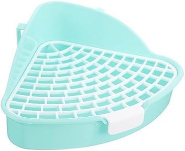 BESPORTBLE Orinal triangular para mascotas, bandeja para orinal de conejo, equipo limpio, soporte para almohadilla para orinal, inodoro, hámster, orina para animales pequeños, plástico azul cielo