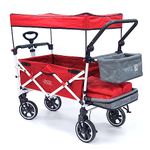 Creative Outdoor Distributor Push Pull Wagon for Kids, Foldable with Sun/Rain Shade (RED)