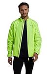 Mountain Warehouse Force Mens Water-Resistant Running Jacket - Unisex Rain Jacket, Mesh Panels Raincoat, Scooped Back - Best for Spring Summer Running, Cycling Yellow M