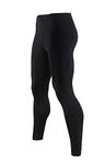 9M Mens Ultra Soft Thermal Underwear Leggings Bottoms - Compression Pants with Fleece Lined - Black - M