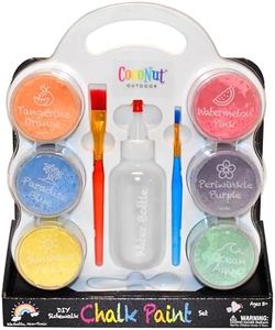 DIY Sidewalk Chalk Paint Set - Non-Toxic, Washable Powdered Chalk - Simply Mix in Water and Use a Paintbrush to Create Colorful Artwork on the Sidewalk or Chalkboard, For Kids Ages 5+