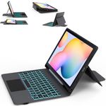 for Galaxy Tab S6 Lite 10.4 inch 2024/2022/2020 Case with Keyboard : 7 Color Backlight, Smart Touchpad, Multi-Angle Stand Keyboard Cases with S Pen Holder for Samsung Galaxy Tab S6 Lite 10.4"