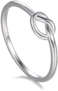 BORUO 925 Sterling Silver Ring Love Knot Promise Friendship High Polish Comfort Fit Band Ring Size 4-12, white-gold-and-sterling-silver