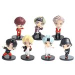 AUGEN Limited Edition BTS Bangtan Action Toy Figure and Cake Topper Collectible Set of 7-8cm Statue (Small, 5)