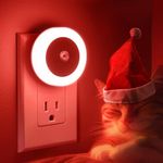 Briignite 2 Pack Red Night Light, LED Night Light for Kids, Plug in Night Light, Light Sensor Night Lights, Smart Night Light, Hallway Lights, Wall Light, Nightlight for Adult, Red Lights, 0.6W 60LM