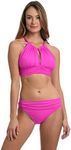 La Blanca High Neck Midkini Bikini Swimsuit Top, Orchid, 6