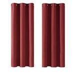 Deconovo Home Decorative Red Blackout Curtains Thermal Insulated Eyelet Curtains Ring Top Curtains for Girls Bedroom Red 42 x 63 Inch 2 Panels